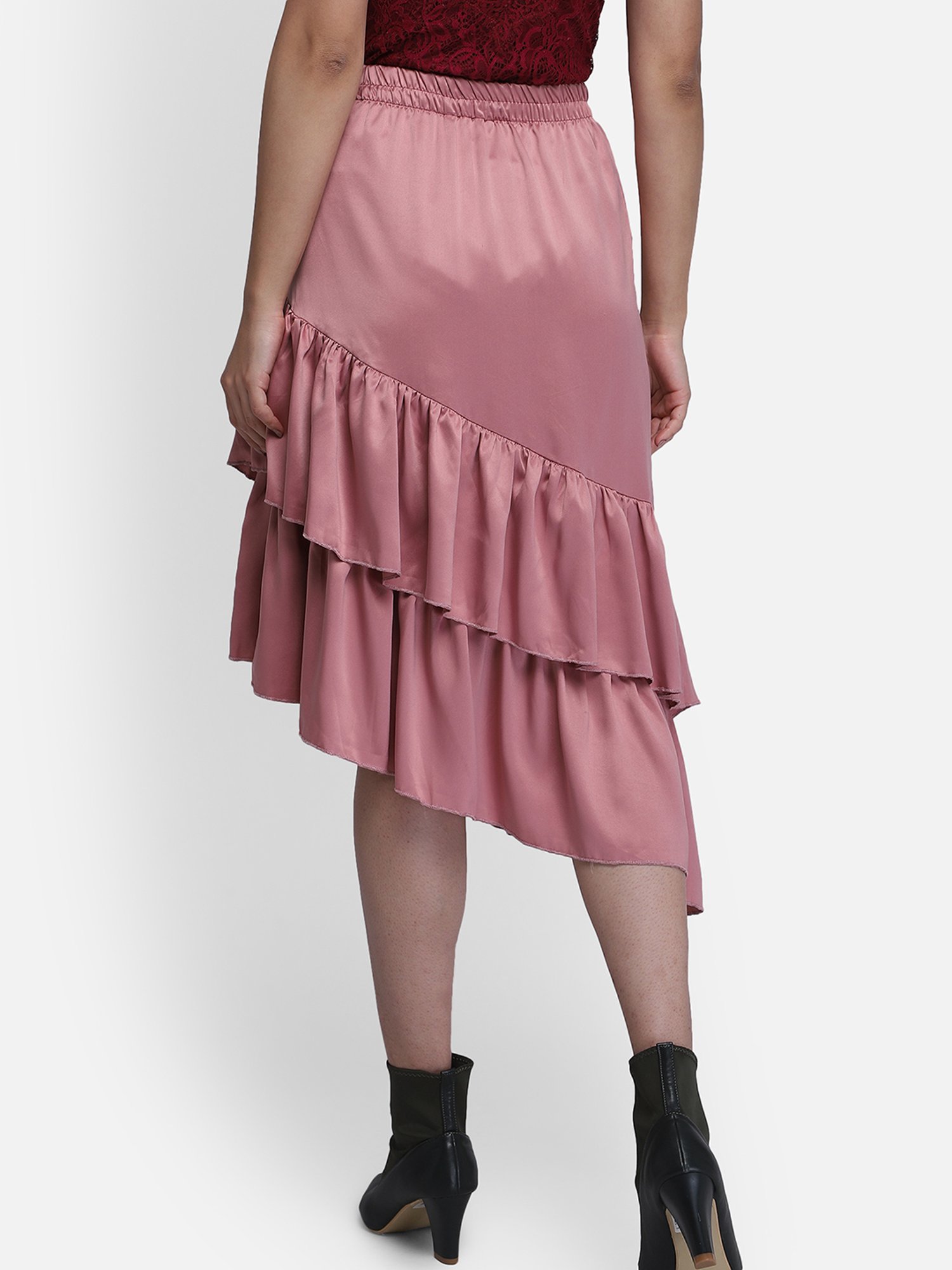 Smarty Pants Peach Below Knee Skirt