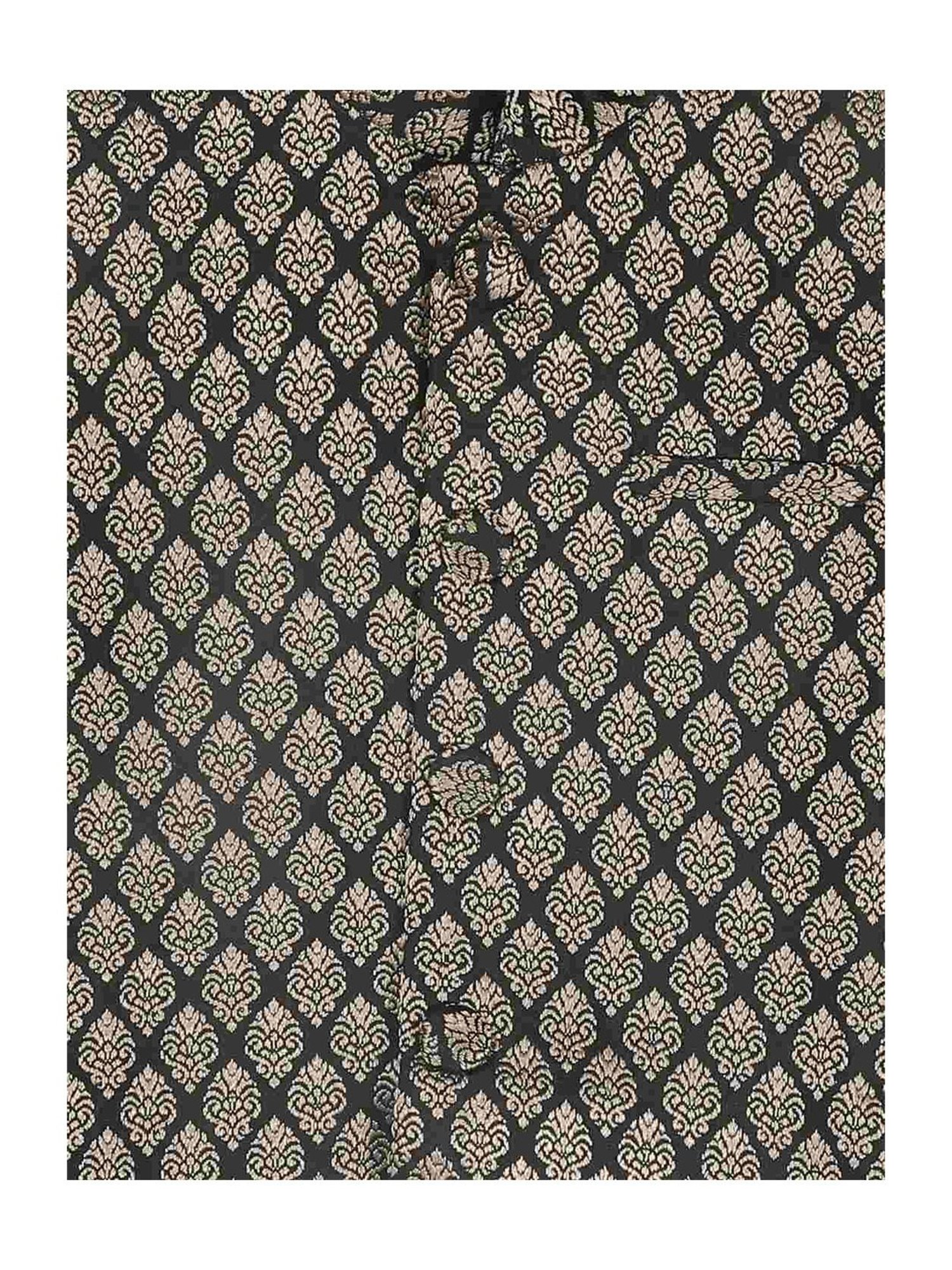 VASTRAMAY SISHU Black & Gold Printed Nehru Jacket