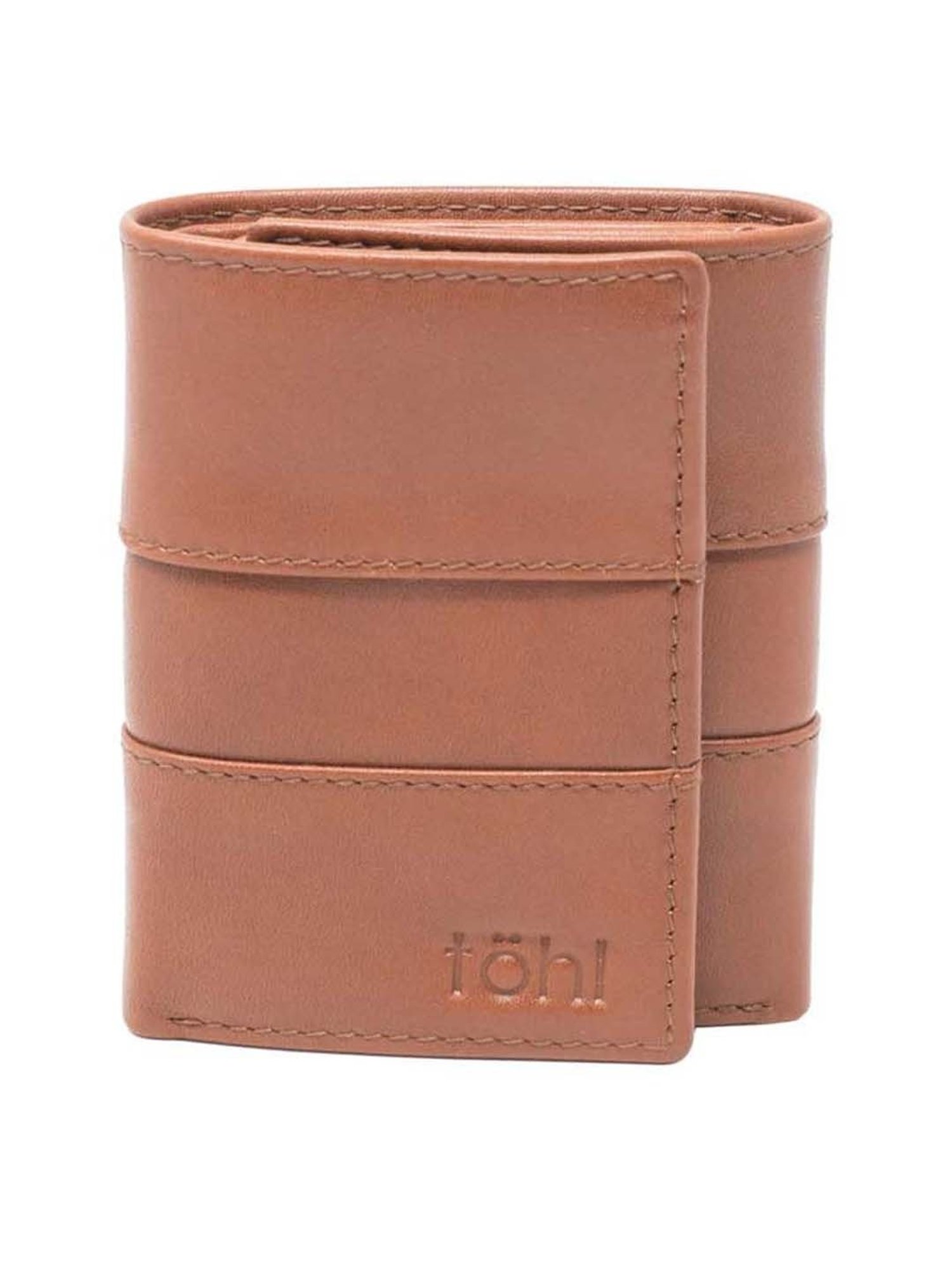 Tohl Tan Casual Leather Tri-Fold Wallet for Men