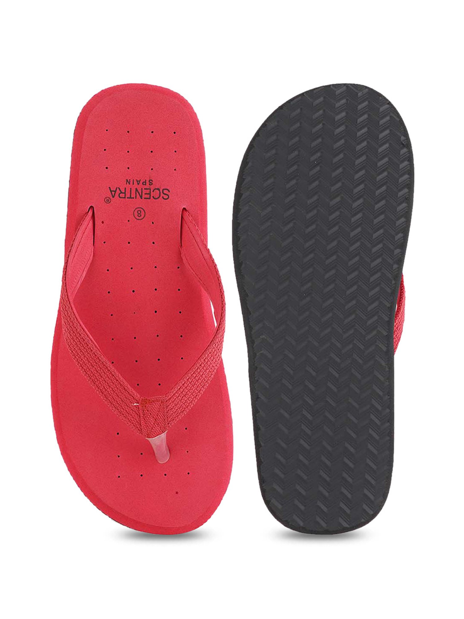 Scentra Men's Red Flip Flops