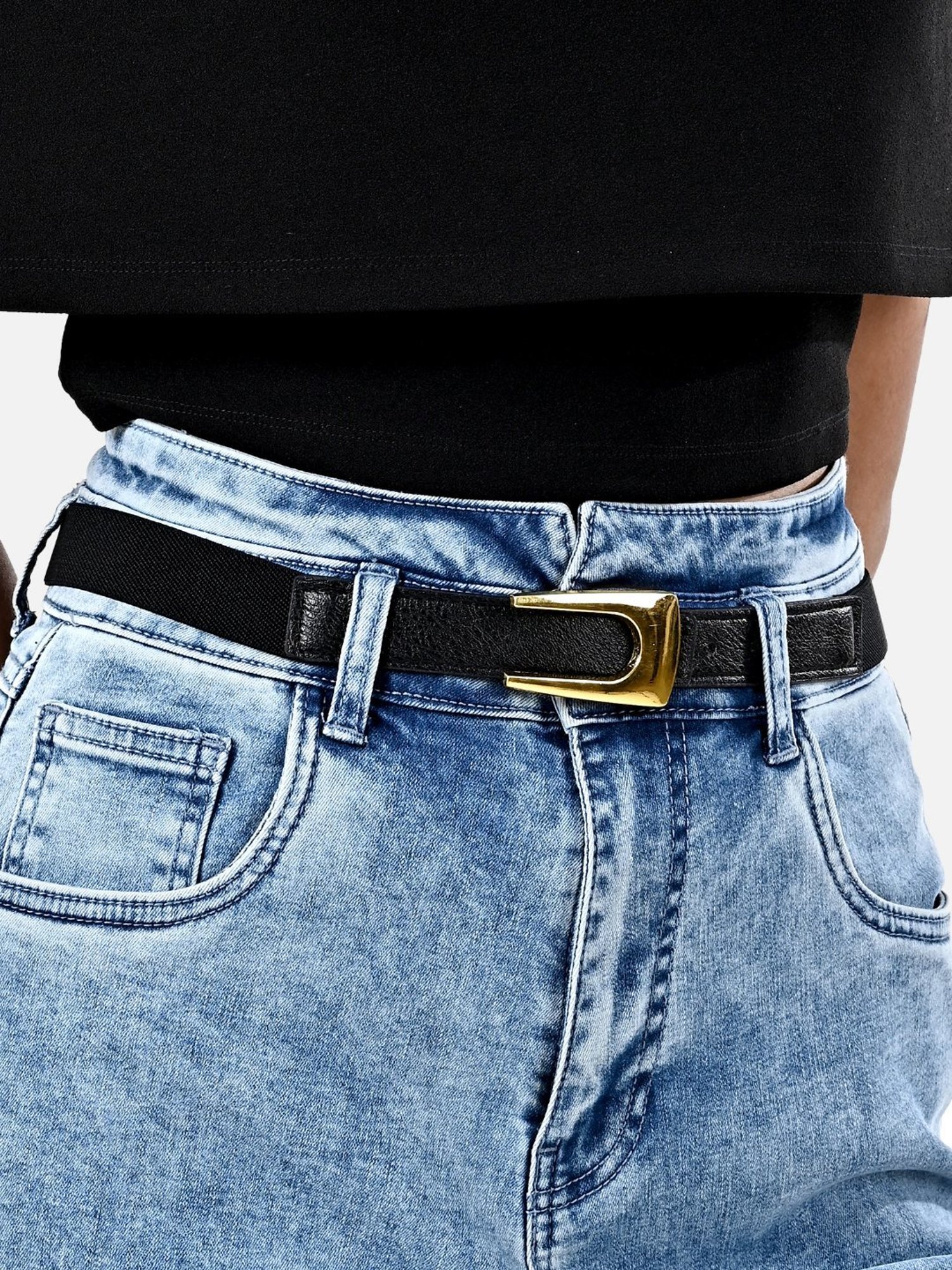 Kazo Black Casual Belt for Women