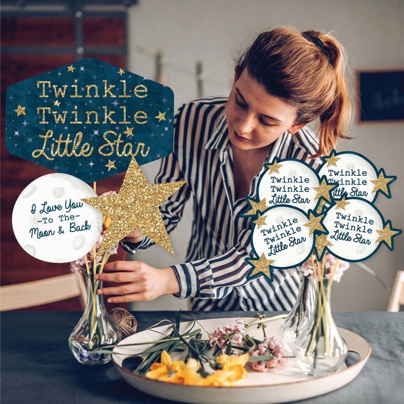 Big Dot of Happiness Twinkle Twinkle Little Star - Baby Shower or Birthday Party Centerpiece Sticks - Showstopper Table Toppers - 35 Pieces