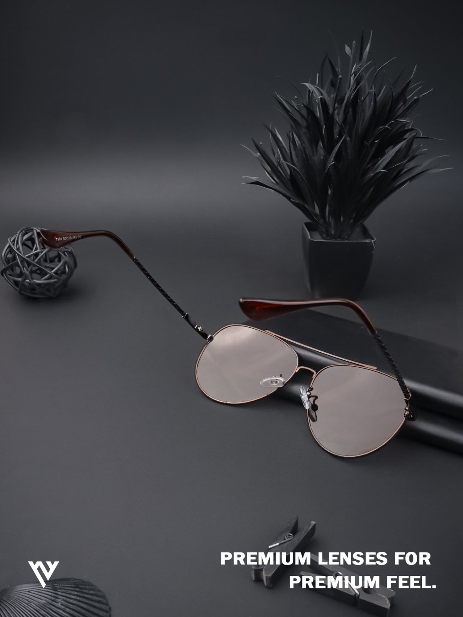 Voyage Brown Aviator Polarised and UV Protected Lens Unisex Sunglasses