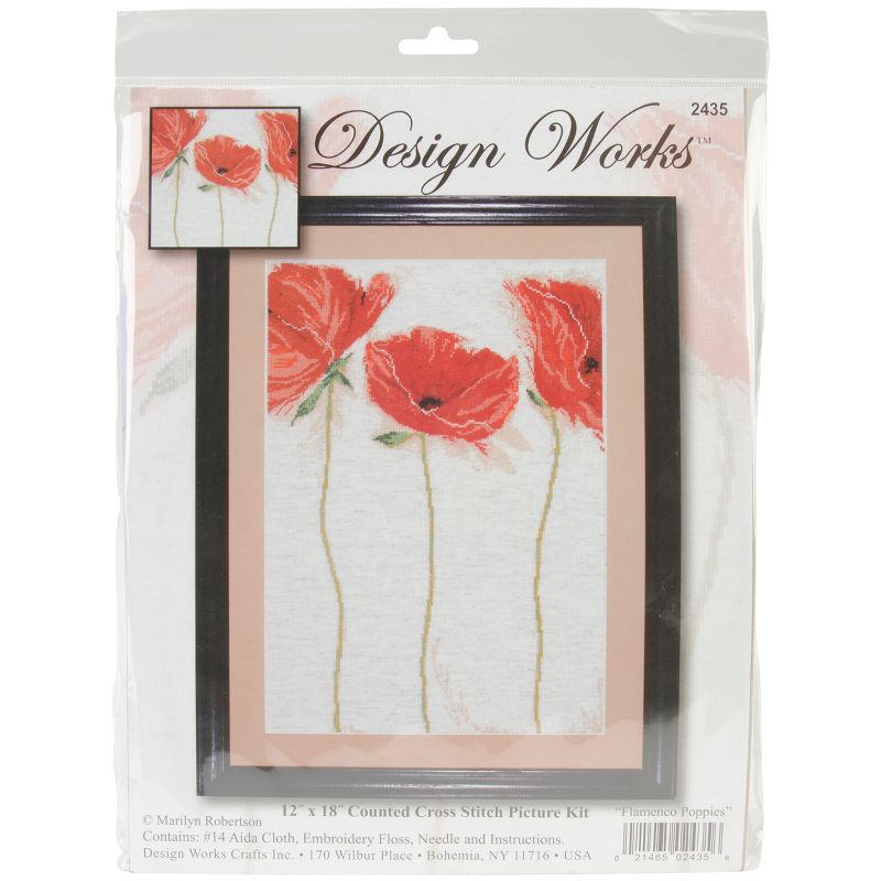 Design Works Counted Cross Stitch Kit 12"X18"-Flamenco Poppies (14 Count)