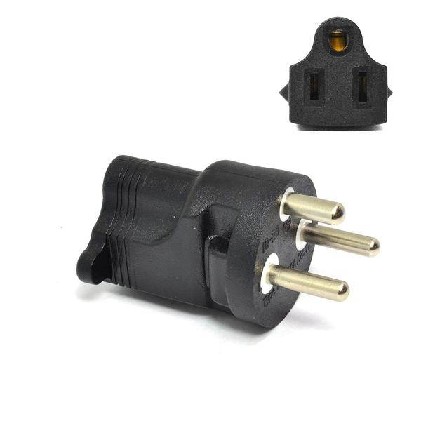 Ceptics Denmark (Type K) Travel Power Plug Adapter Accepts USA NEMA 5-15R - ETL Certified - Industrial Grade (IG-20)