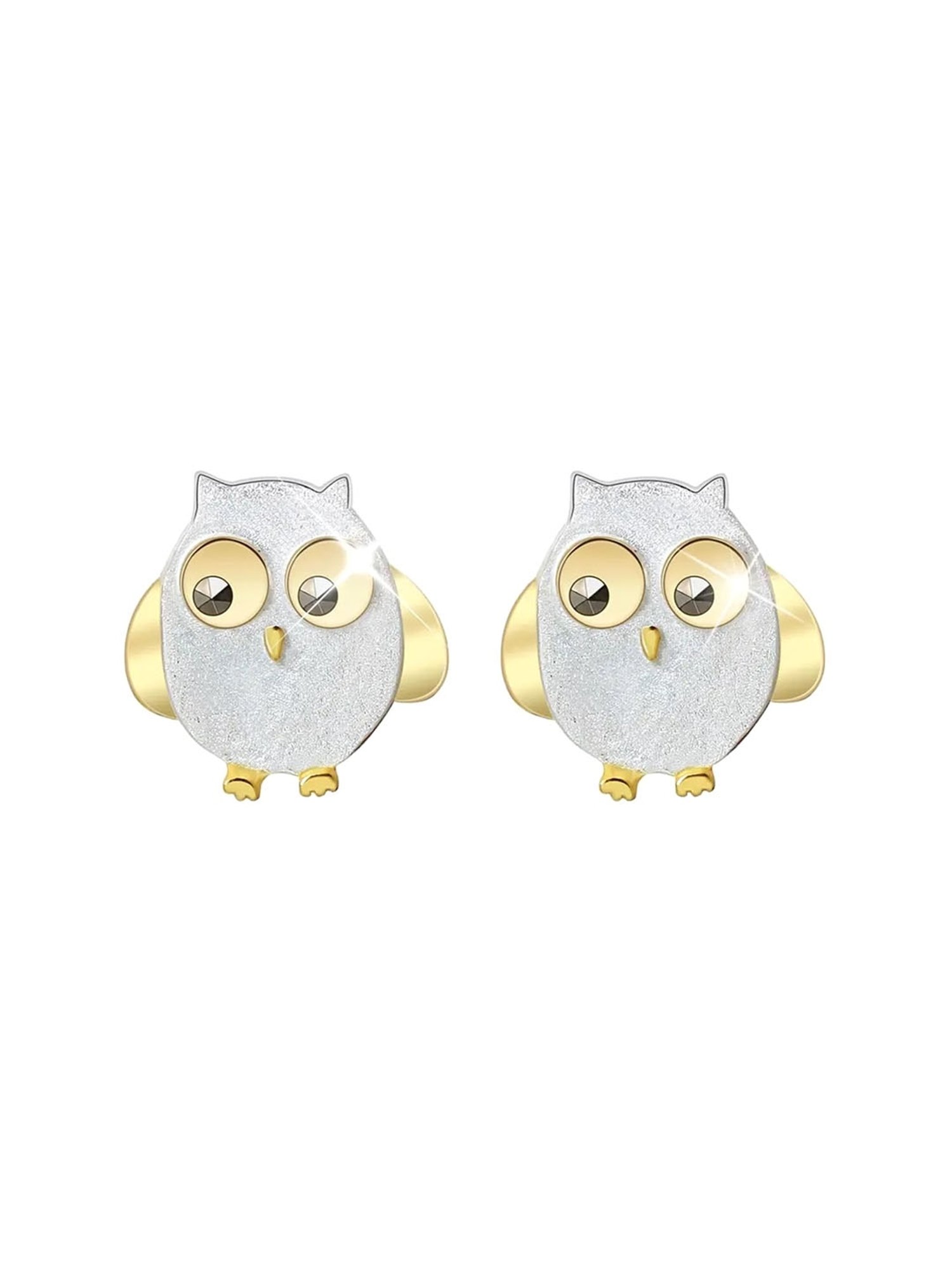 Rihi by P.C. Chandra Jewellers 92.5 Sterling Silver Owl Stud Earrings for Women & Girls