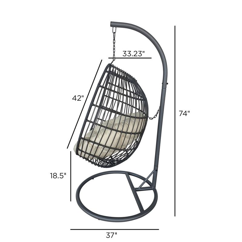 Swing Chair Hammock with Cushion & Stand - TK Classics
