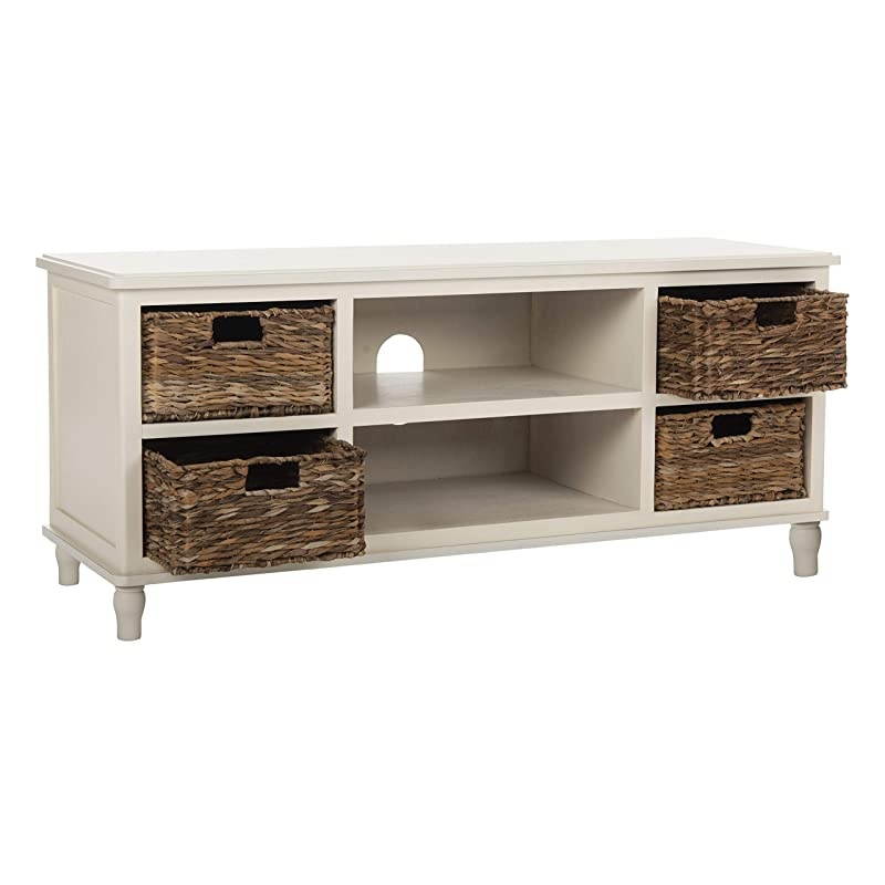 Home Collection Rooney Entertainment TV Unit, Vintage White