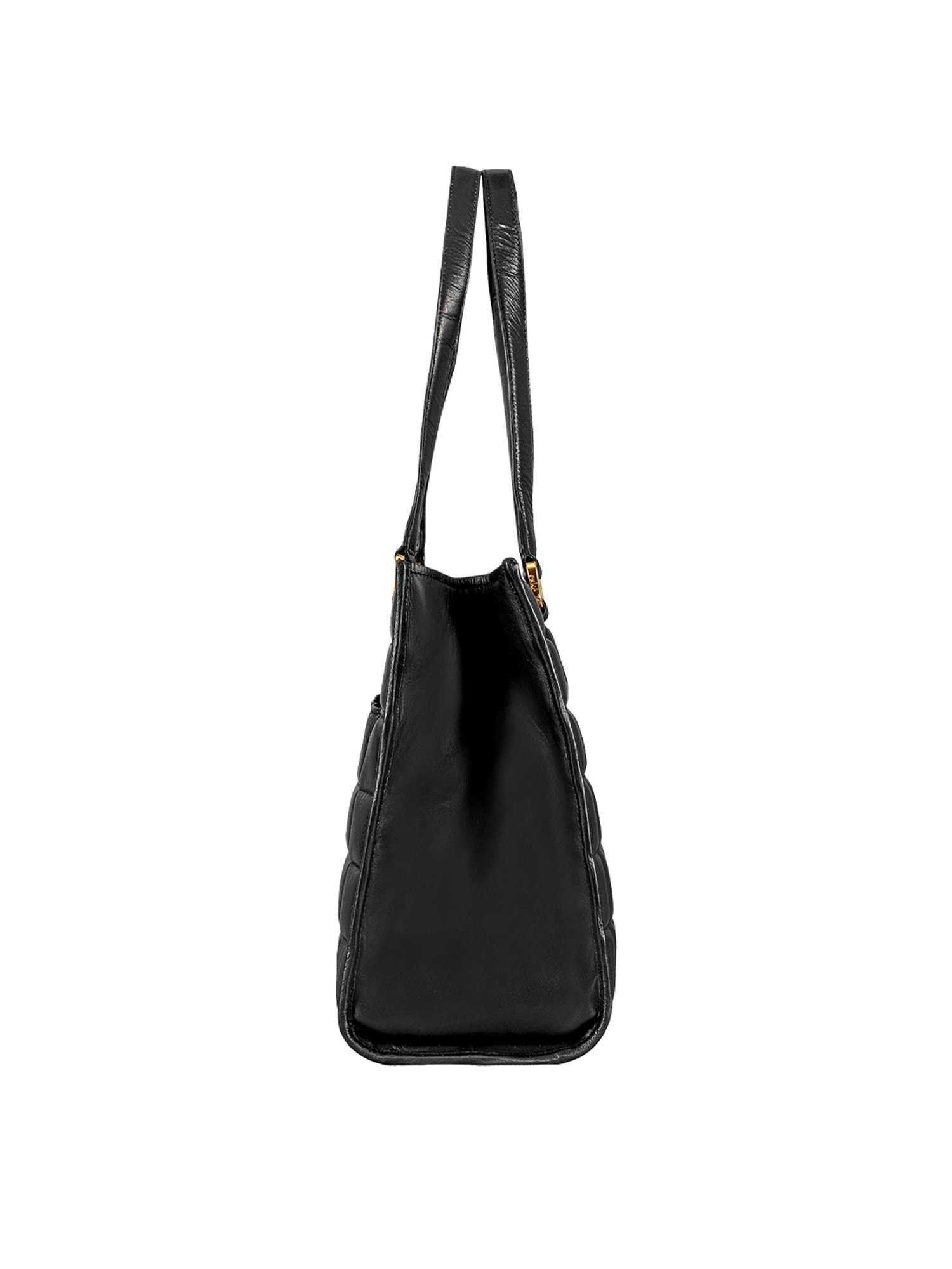 Eske Black Quilted Large Tote Handbag