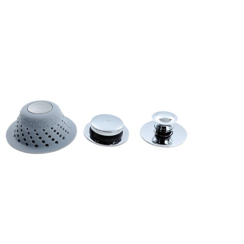 Seal Tight Silicone and Stainless Steel Dome Drain Hair Catcher Gray - Slipx Solutions