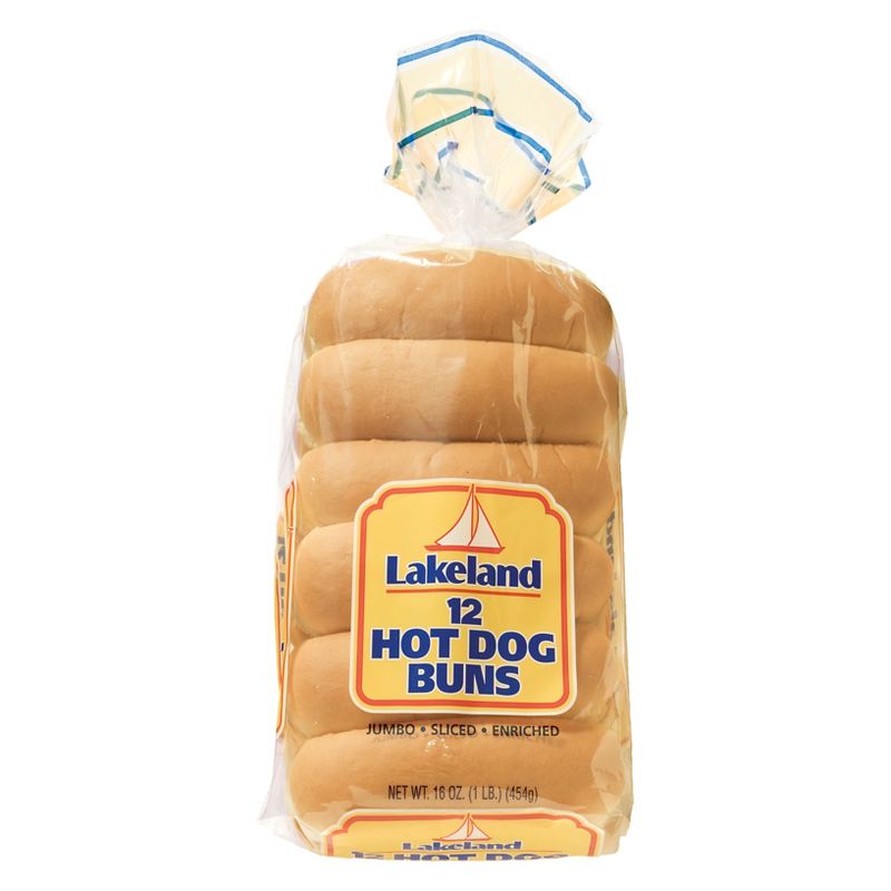 Lakeland Jumbo Hotdog Buns - 12ct/16oz