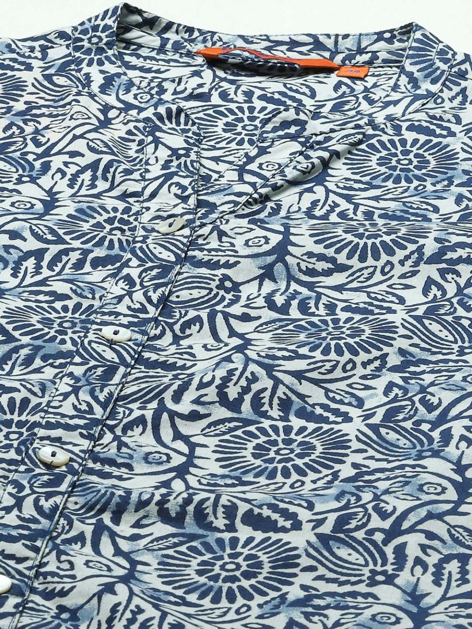 Rangriti Blue Cotton Printed Tunic