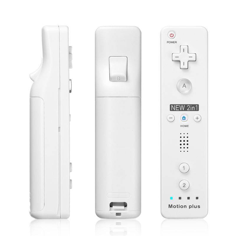 2 In 1 Wii Remote Controller Replacement Remote Game Controller with Shock Function for Nintendo Wii and Wii U Video Game Built Motion Sensor