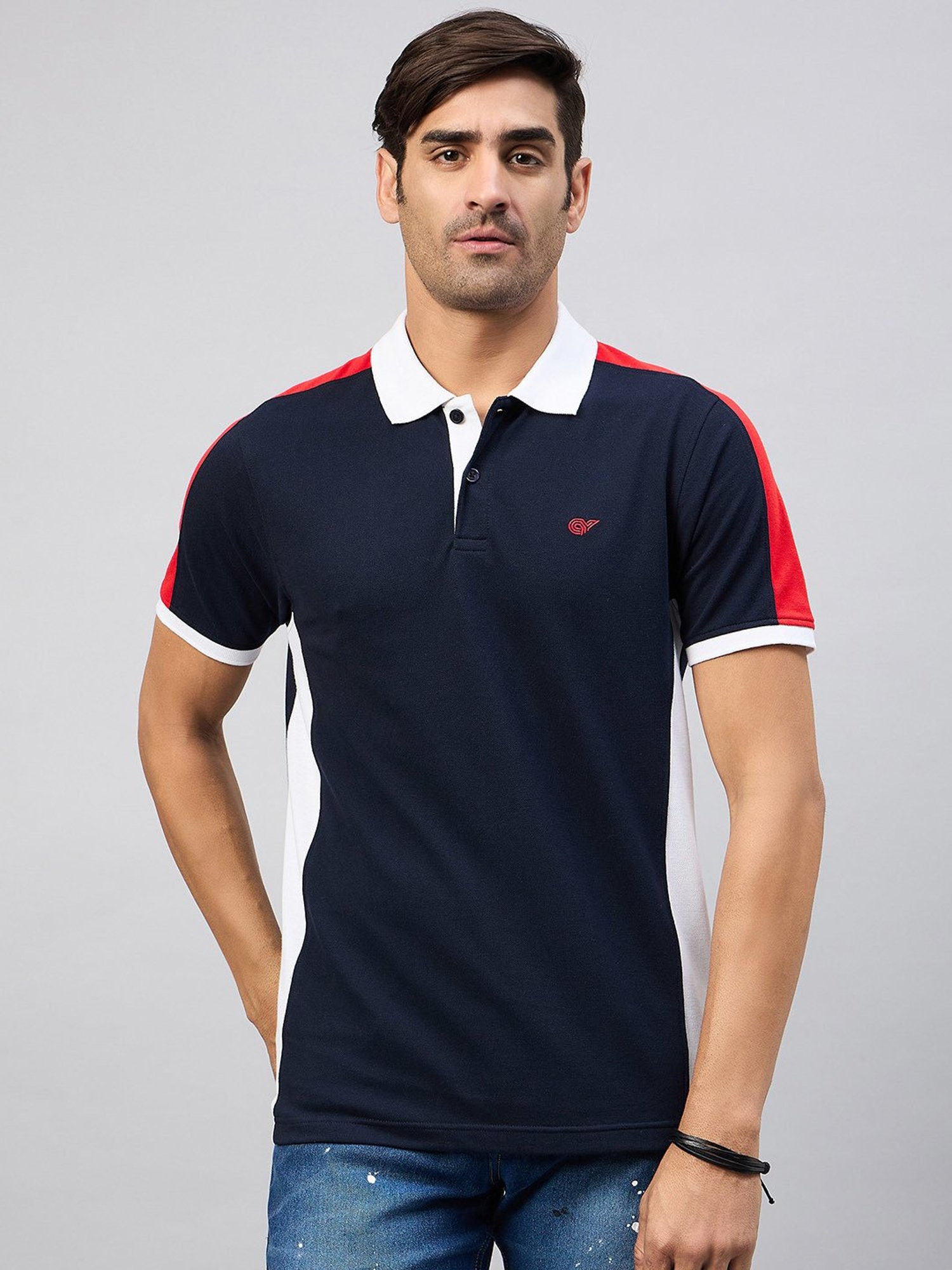 Club York Navy Regular Fit Polo T-Shirt