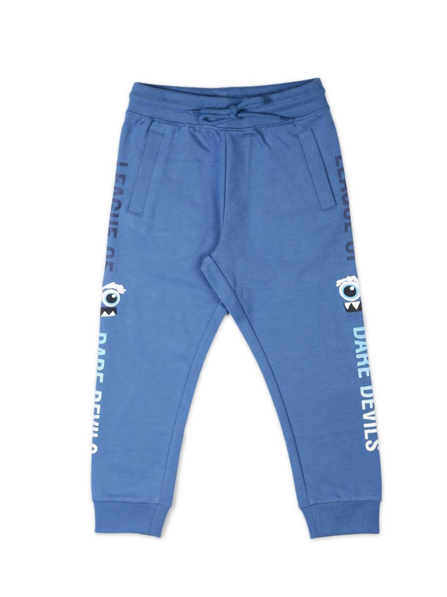 Plum Tree Boys Blue Printed Joggers