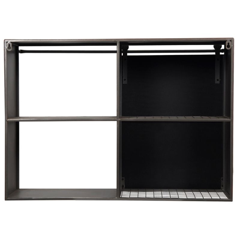 27.8" x 20.1" Farmhouse Sliding Barn Door Storage Cabinet Shelf Brown - Gallery Solutions