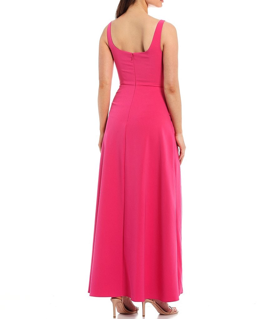 Kay Unger Reagan Side Tie Stretch Crepe Walk Thru Jumpsuit