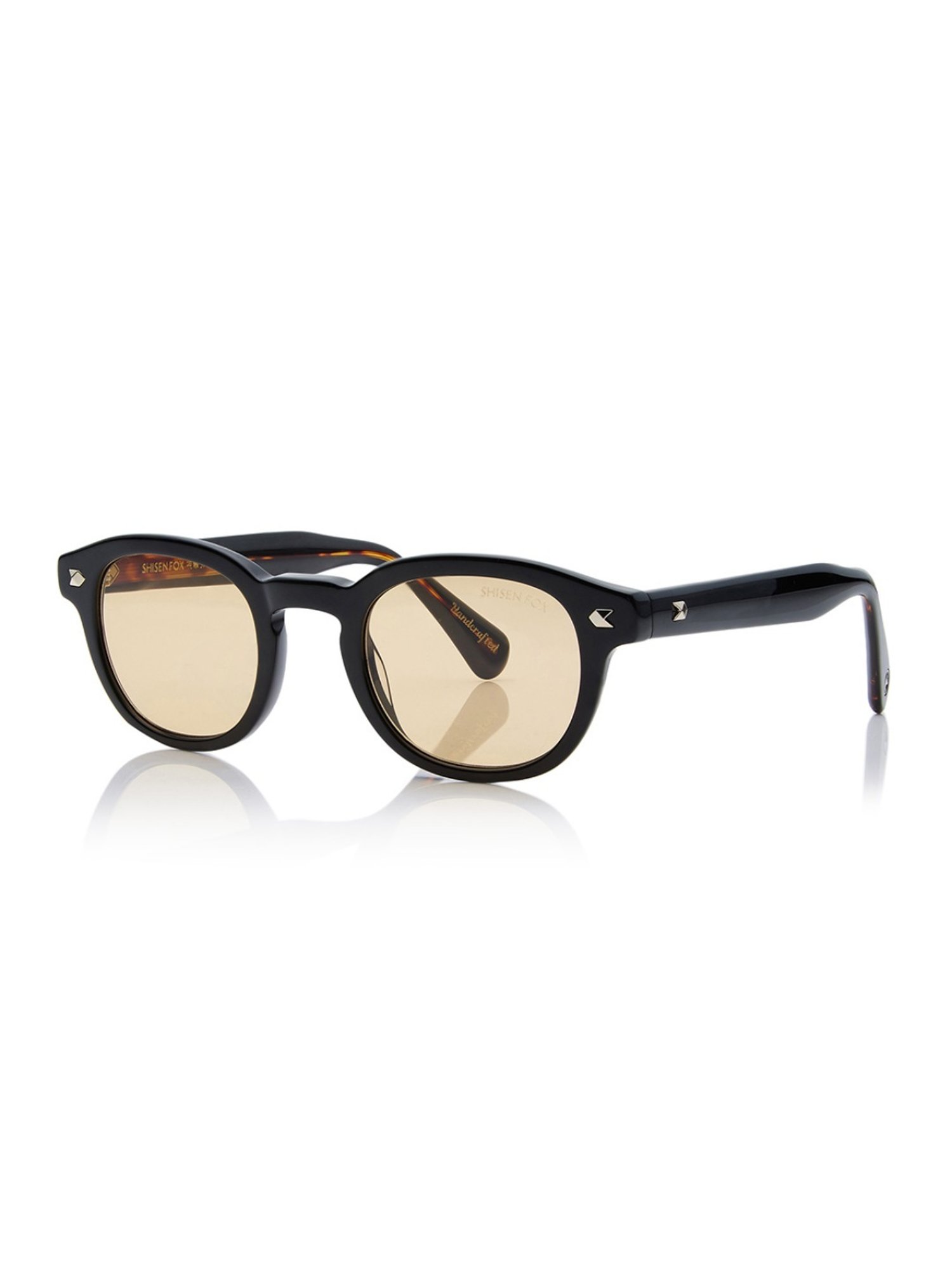 Shisen Fox Kitsune Black/Havana Round Unisex UV Protection Sunglasses -49 mm