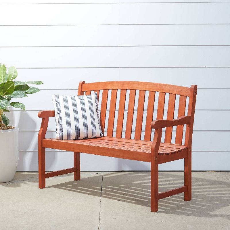 Vifah Outdoor 2-Seater Wood Bench - Brown