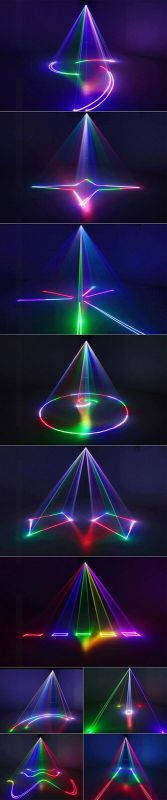 1W RGBW DMX Full Color Animation Laser Projector DJ Stage Lighting 1 Watt 1000mW
