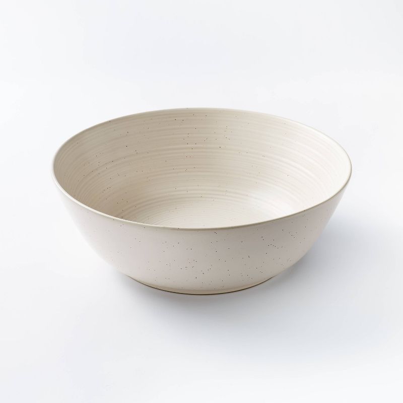 304oz Stoneware Ribbed Large Serving Bowl Cream - Threshold™ designed with Studio McGee