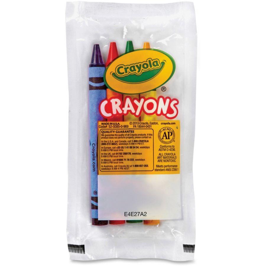 Classic Color Pack Crayons, Cello Pack, 4 Colors, 4/Pack, 360 Packs/Carton CYO520083