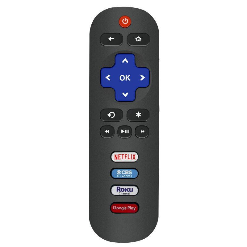 New TRC280J Remote Control fit for TCL ROKU TV 40FS3750 40FS3800 40FS3850 48FS3700 48FS3750 50FS3800 50FS3850 55FS3700 55FS3750 with 4 Short App Keys Netflix/CBS All Access/Roku Channel/Google Play