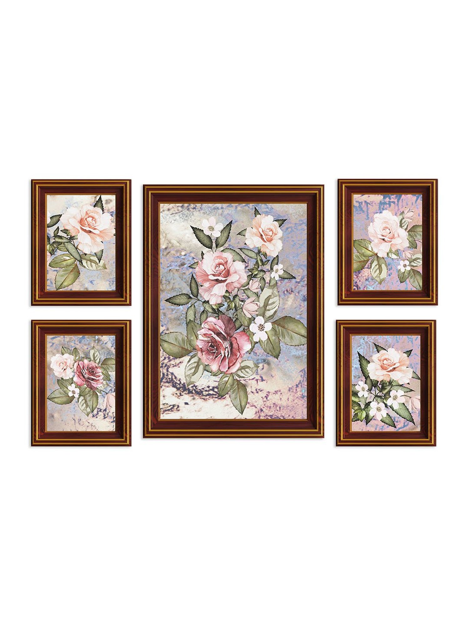 Art Street Printed Brown Engineered Wood Photo Frames (Set of 5)