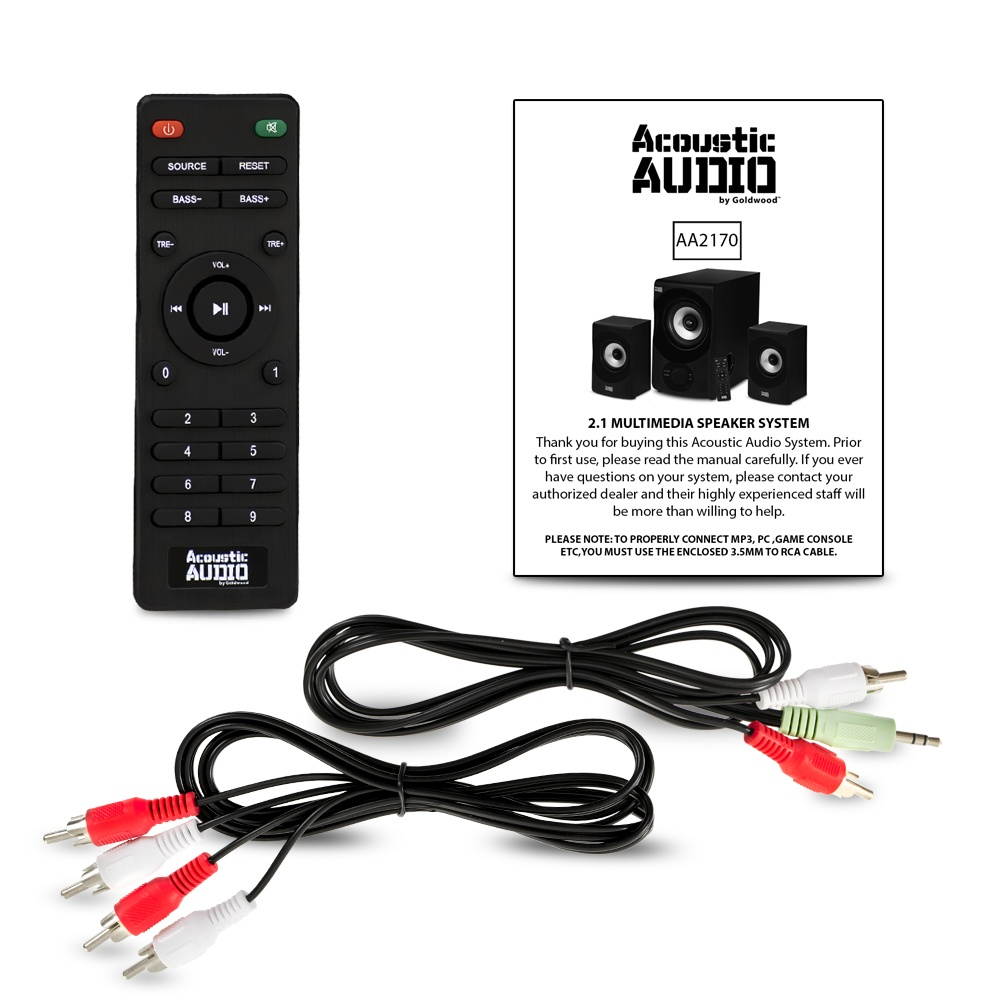 Acoustic Audio AA2171 Bluetooth 2.1 Home Speaker System with USB and 2 Extension Cables