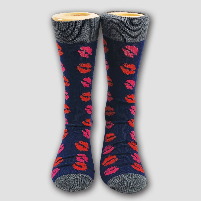 Men's Printed Kisses Casual Socks - 6-12
