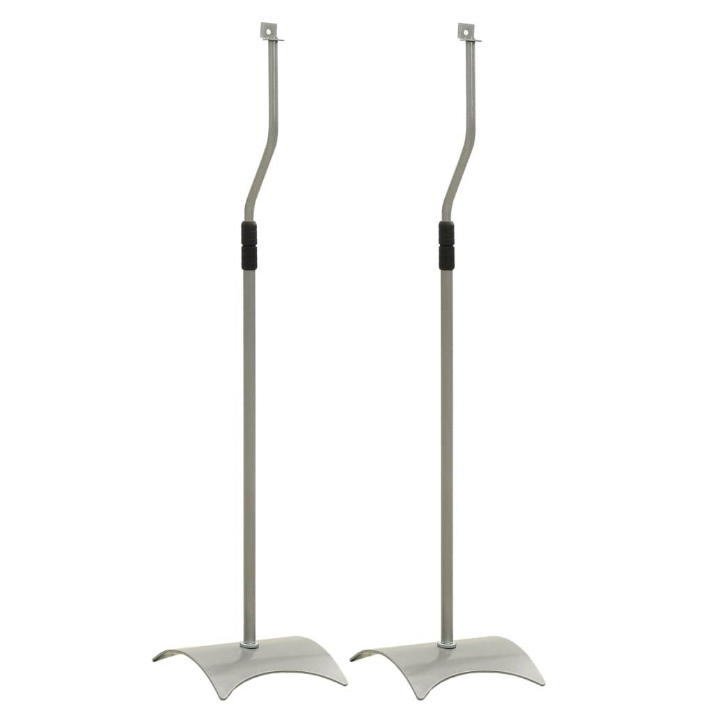 vidaXL Universal Speaker Stand Silver 2 pcs