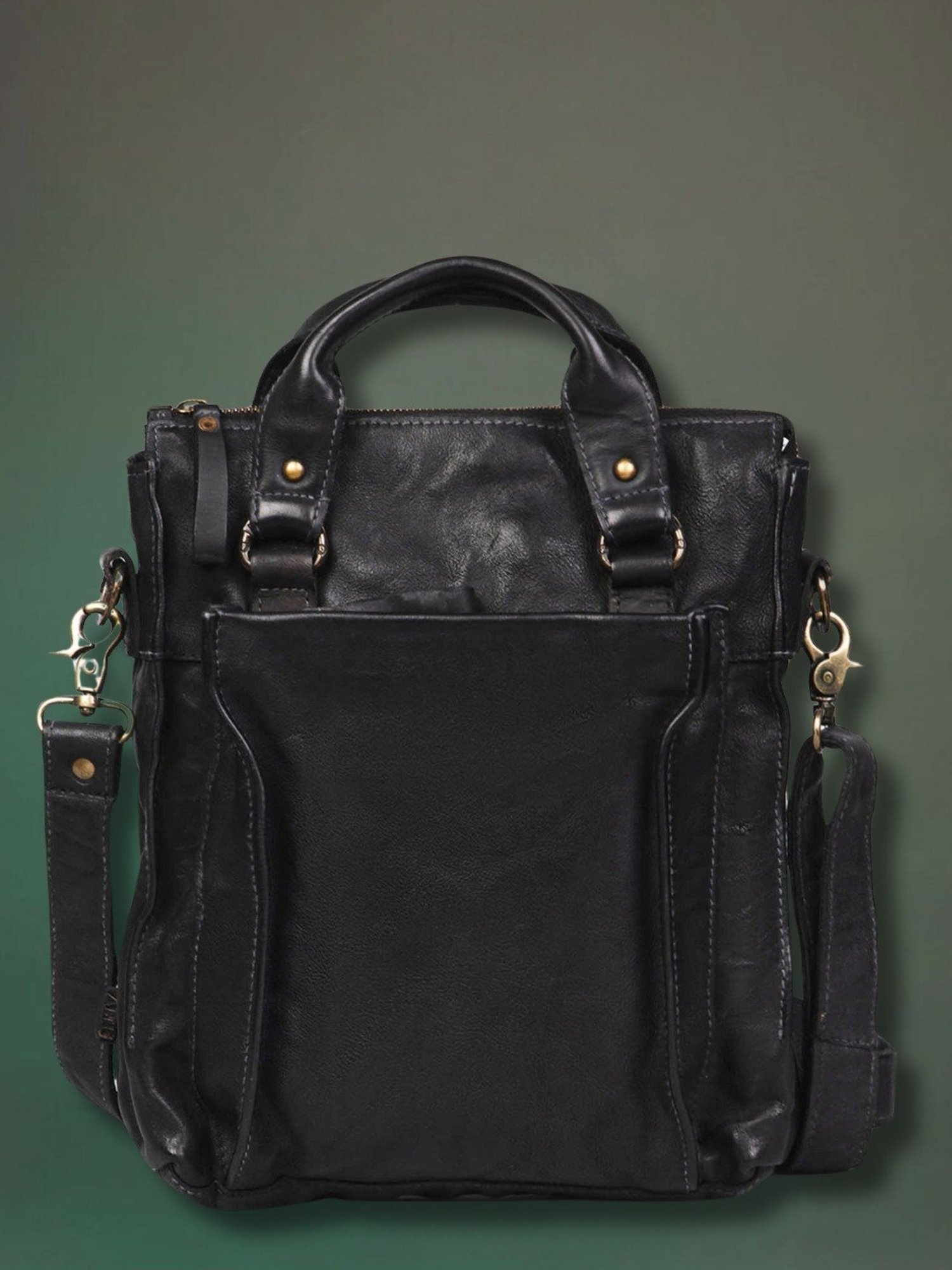 Art N Vintage Gabriel Black Leather Solid Medium Cross Body Bag