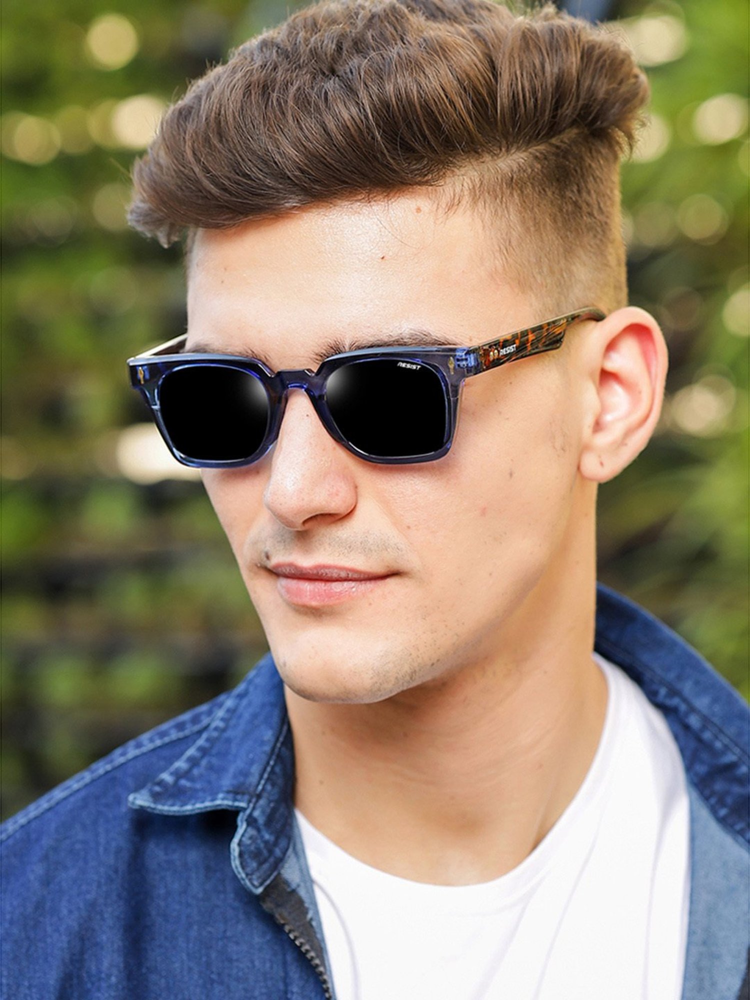 Resist Eyewear Black Wayfarer Polarised and UV Protected Lens Unisex Sunglasses