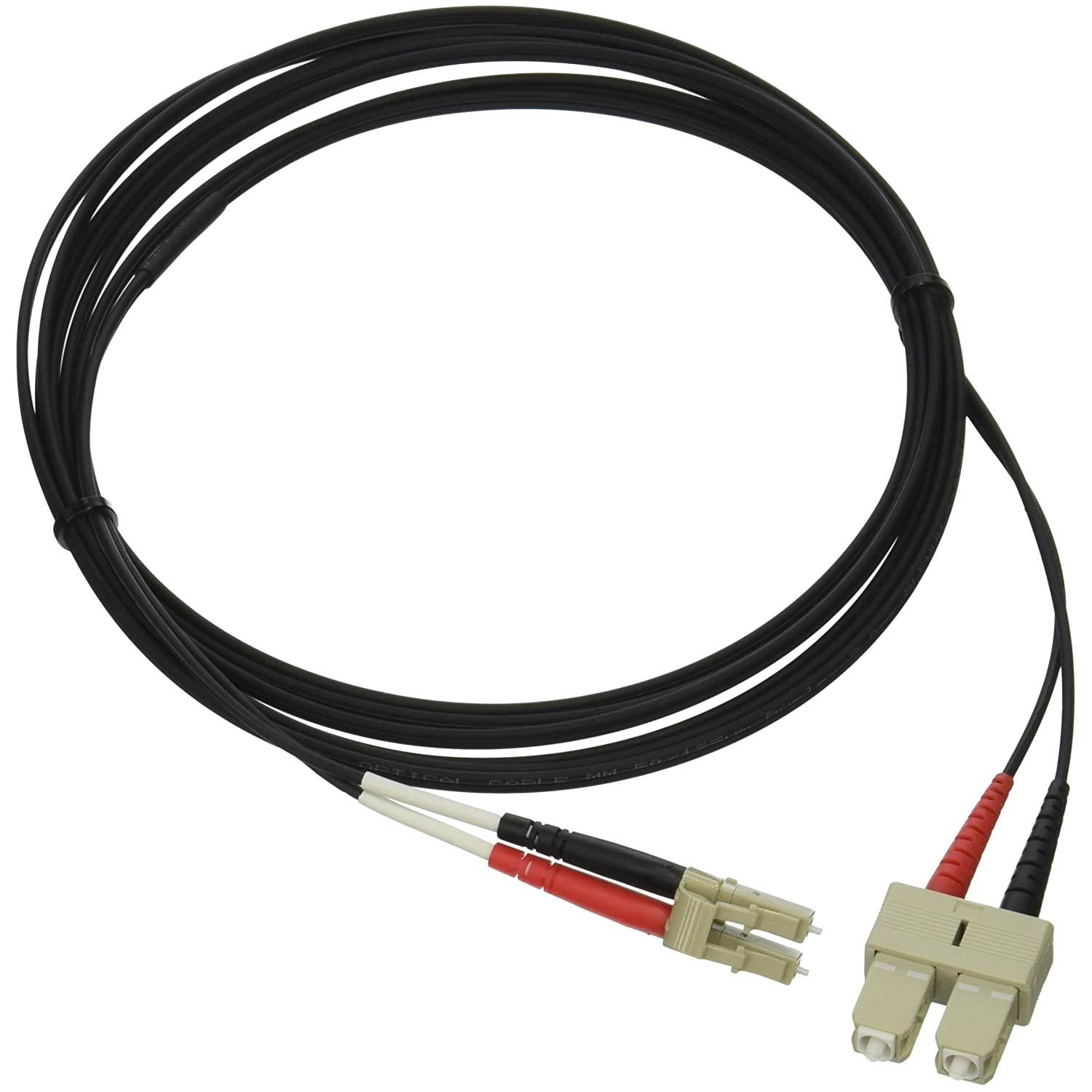 C2G/Cables to Go 37622 LC-SC 50/125 OM2 Duplex Multimode Fiber Optic Cable - Plenum CMP-Rated (3 Meter, Black)