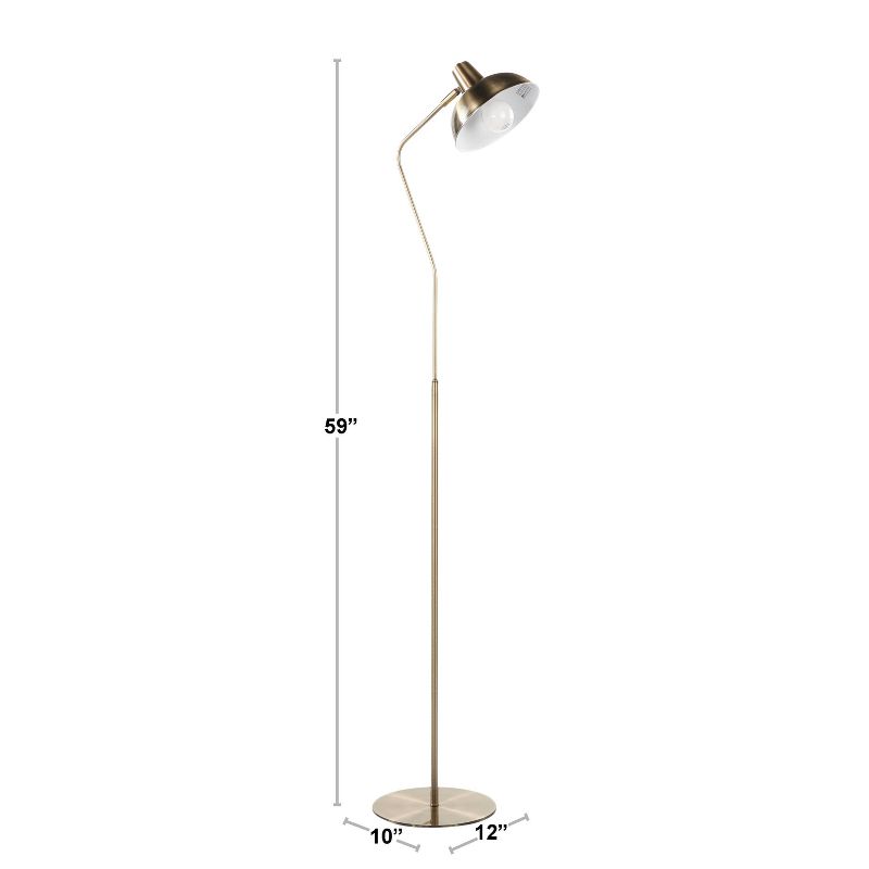 Metal Contemporary Darby Floor Lamp Black (Includes LED Light Bulb) - LumiSource