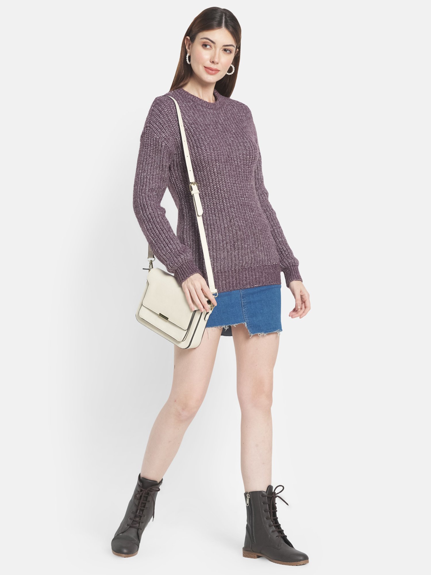 METTLE Purple Regular Fit Pullover