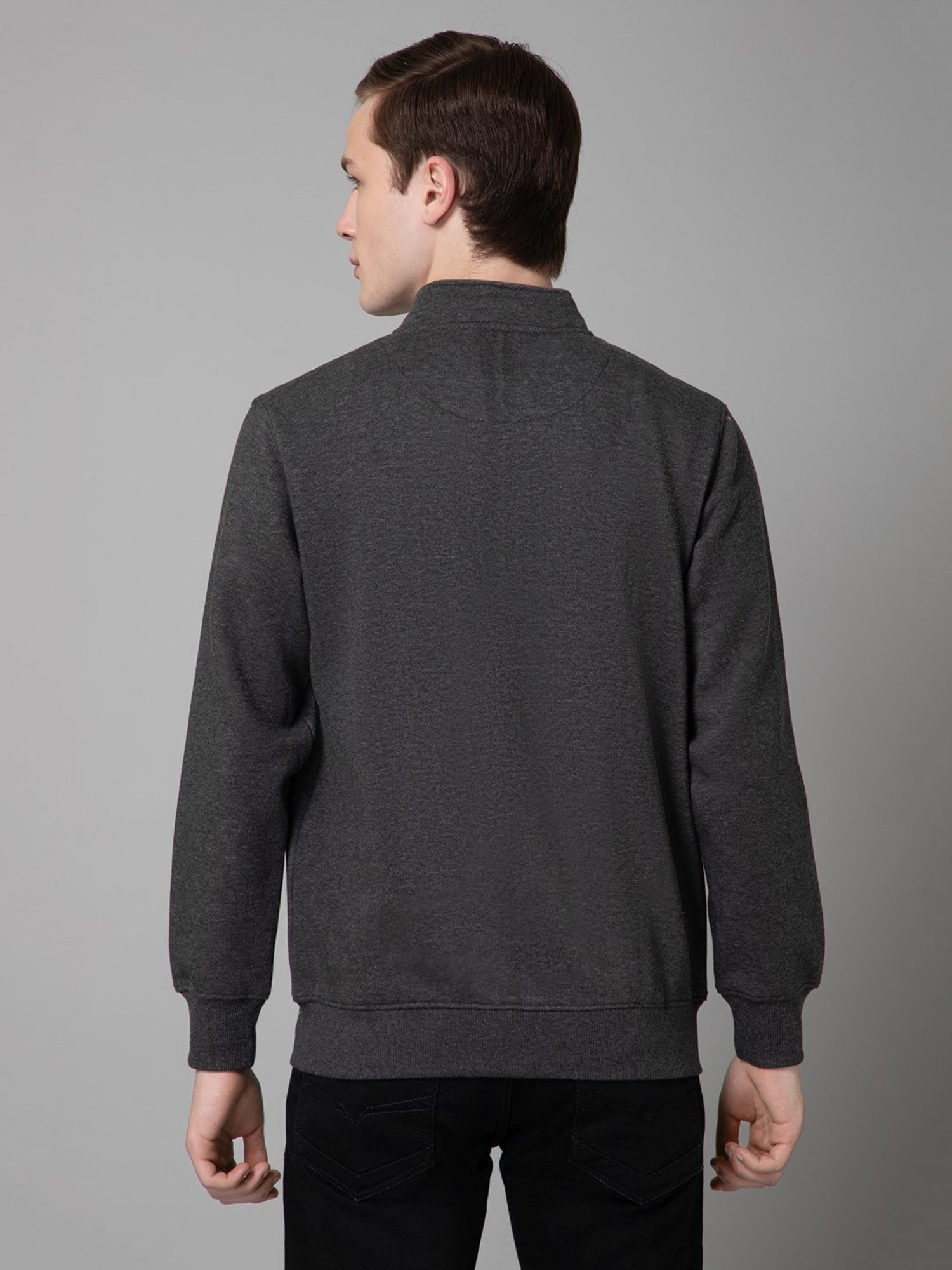 Cantabil Charcoal Black Regular Fit Sweatshirt