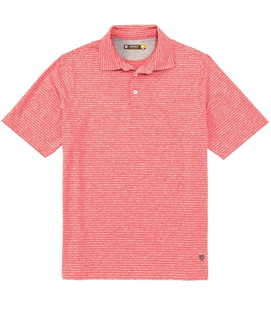 Cremieux Thin Stripe Performance Short-Sleeve Polo Shirt