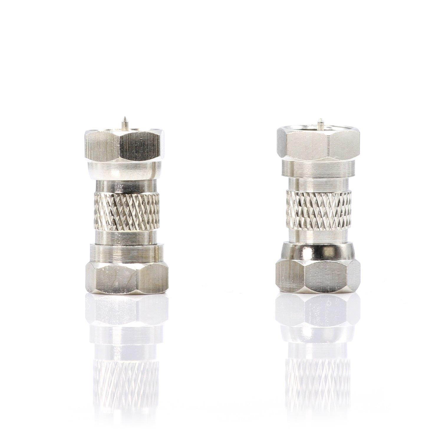 Coax Cable Extension Adapter &ndash; High Grade | 10 Pack| Male Male 3GHz TV Cable