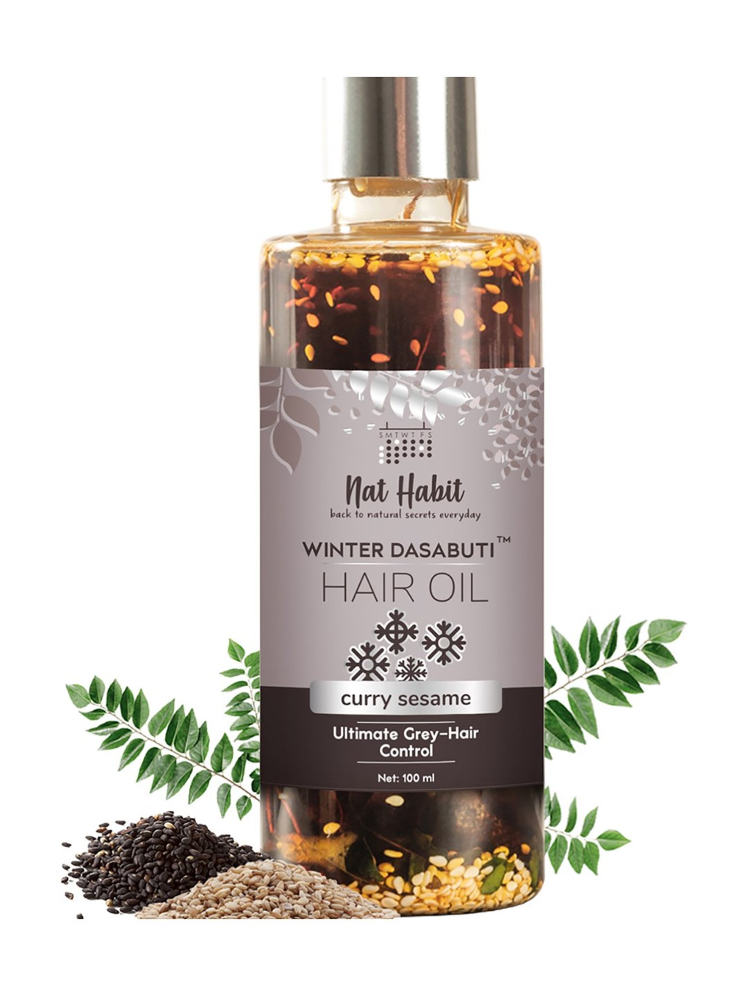 Nat Habit Curry Sesame Grey-Hair Control Winter Dasabuti Hair Oil - 100 ml