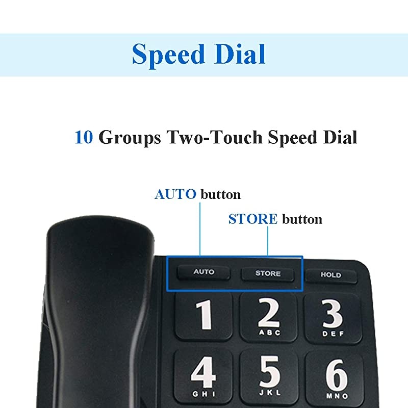 P02 Amplified Large Button Corded Phone for Senior