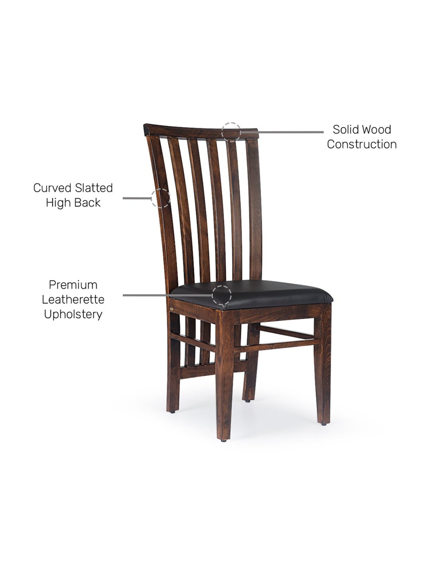 Durian Gerald Eerie Black & Brown Wood 2 Seater Dining Chair