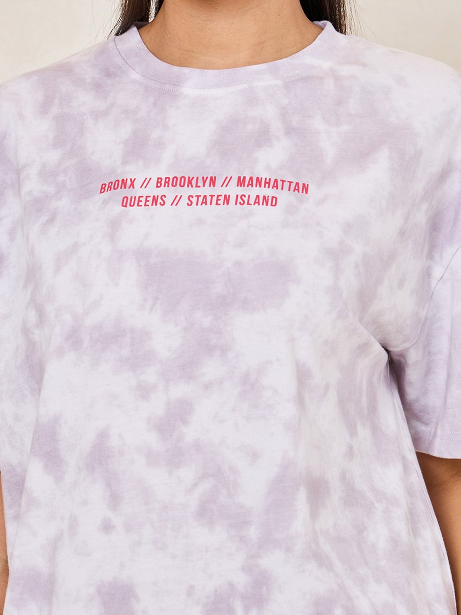 Styli Grey Graphic Print Oversized T-Shirt