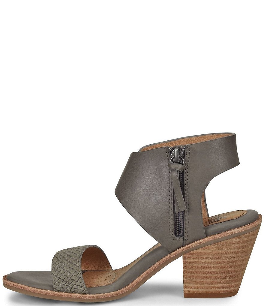 Sofft Menaka Snake Print Leather Accent Block Heel Sandals