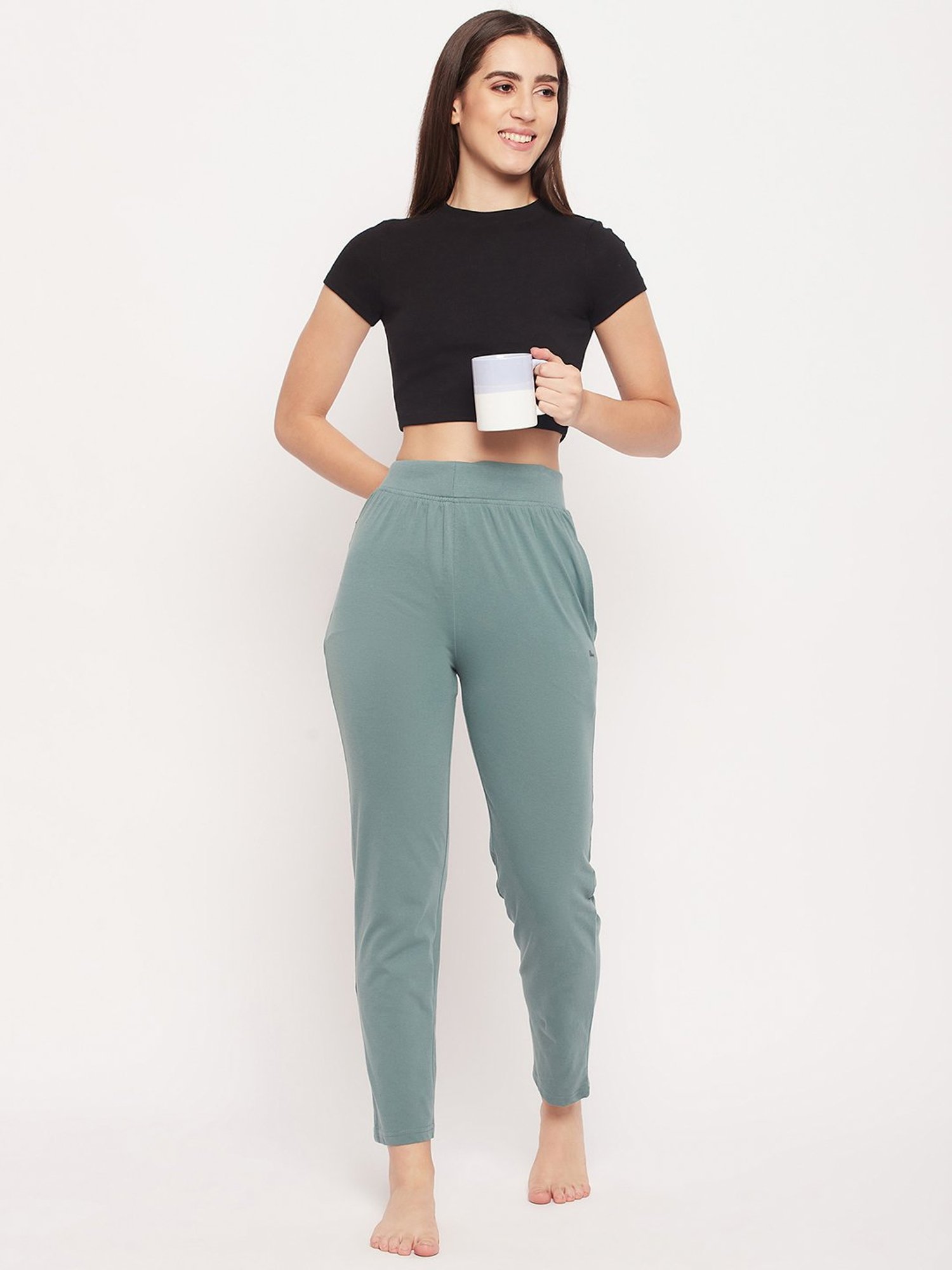 Okane Dusty Green Mid Rise Lounge Pants