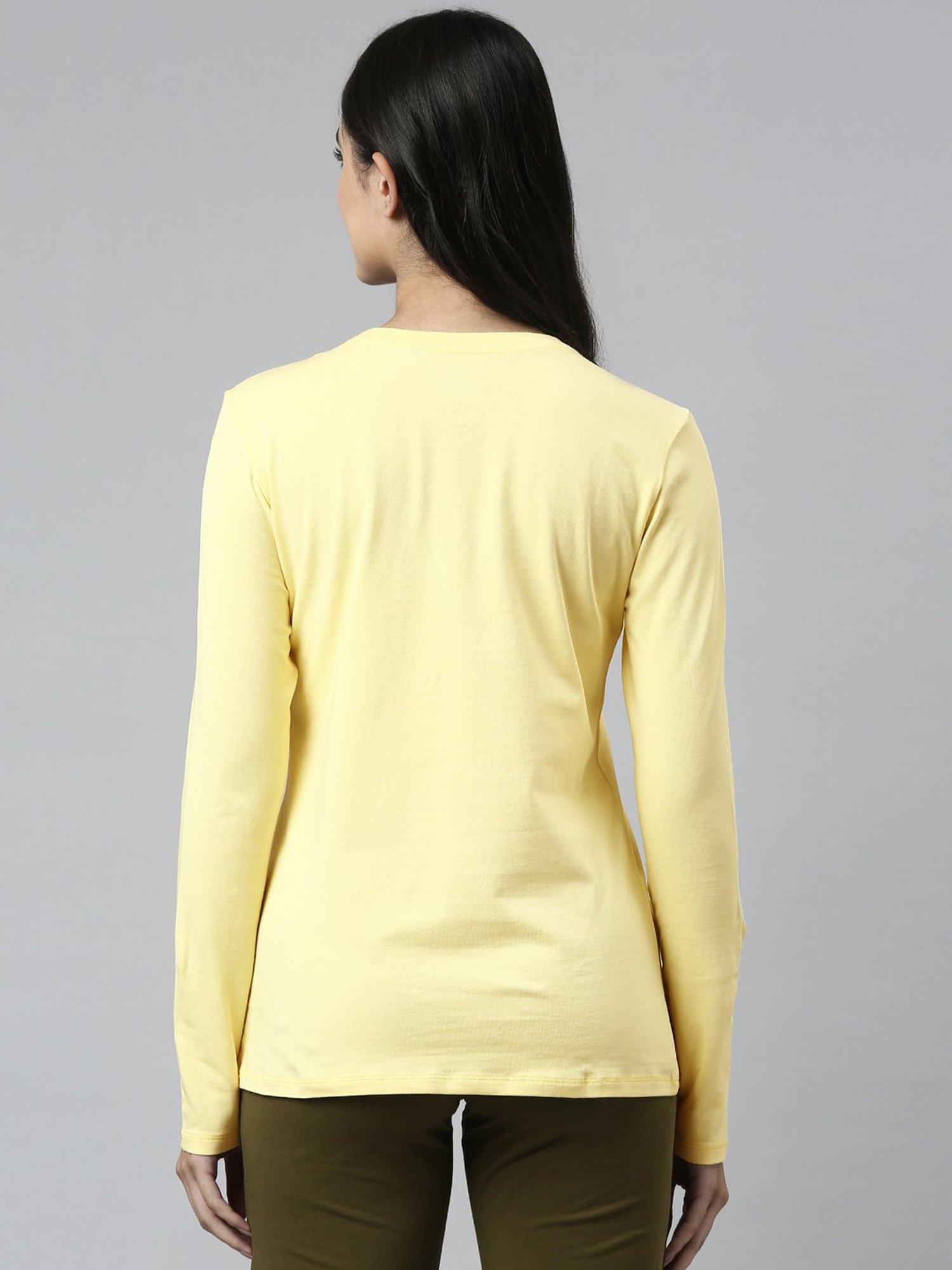 Enamor Yellow Graphic Print T-Shirt