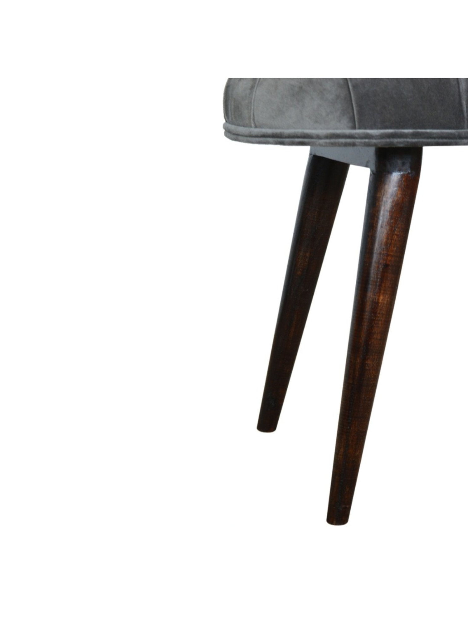 Artisan Furniture Black & Grey Cotton Velvet Deep Button Bench