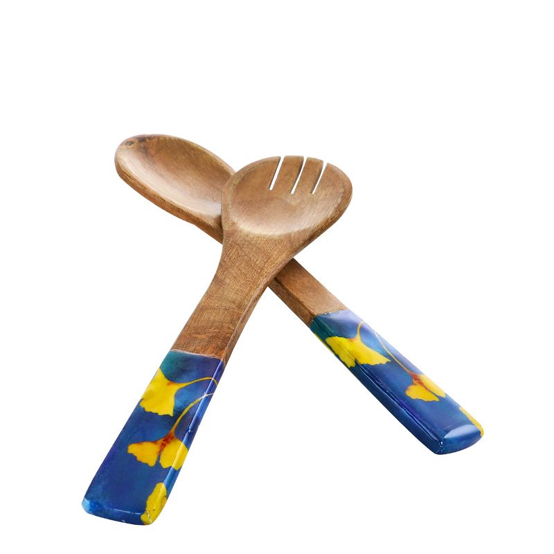 Gibson Elite Philomena 2 Piece Enamel On Wood Salad Serving Set