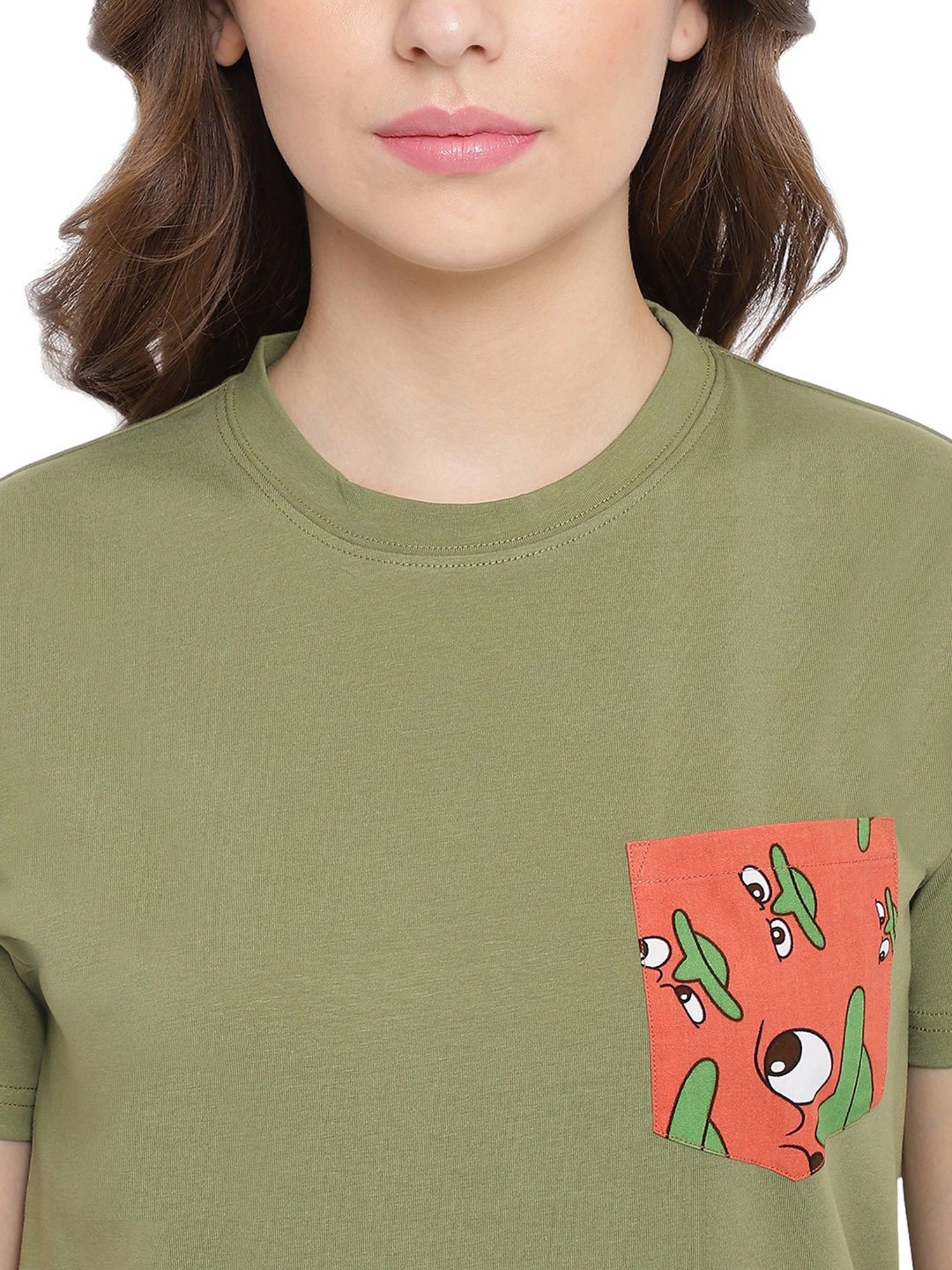 La Intimo Green Printed T-Shirt With Shorts