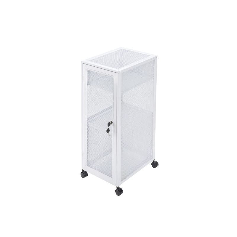 Design Ideas Meshworks Mini Metal Storage Locker, Two Drawers with Lock and Key 10&rdquo; x 14&rdquo; x 25&rdquo;